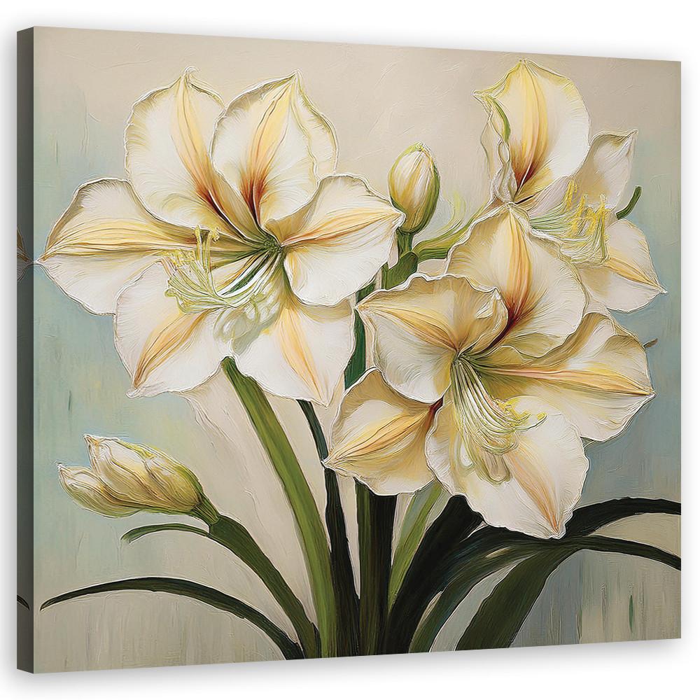 WANDBILD blumen lilien weiß - Weiß, Textil (40/40cm) - Feeby