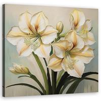 WANDBILD blumen lilien weiß - Weiß, Textil (30/30cm) - Feeby