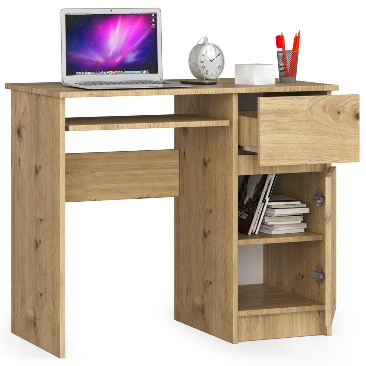 SCHREIBTISCH Eiche Artisan 77/90/50 - Eiche Artisan, Holzwerkstoff (120/53.6/77cm) - RAUMHIRSCH FURNITURE