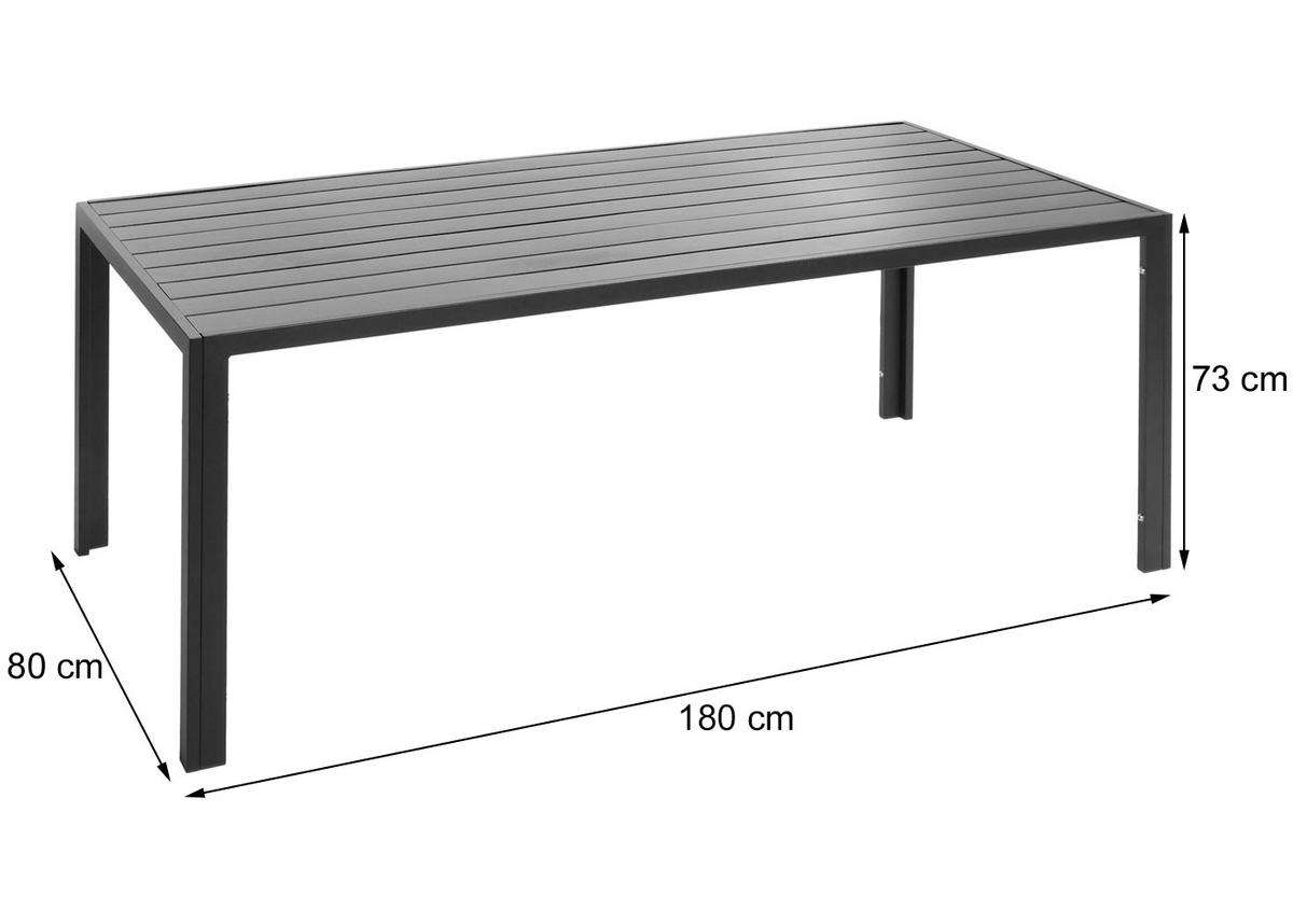 ALU-ESSTISCH rechteck Hellgrau - Hellgrau, Metall (80/180/73cm) - MCW