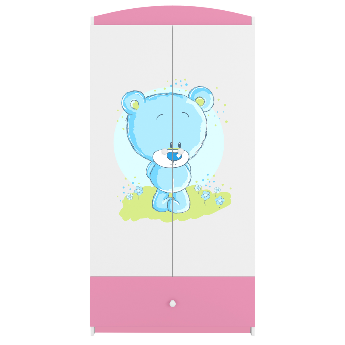 KINDERKLEIDERSCHRANK Blaubär - Hellrosa, Holzwerkstoff (90/175/52cm) - RAUMHIRSCH FURNITURE