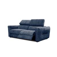 SOFA CALVERA 3-Sitzer mit 1 Relaxfunktion, dunkelblau - Dunkelblau, Holzwerkstoff/Textil (204/79/106cm) - Wozimo