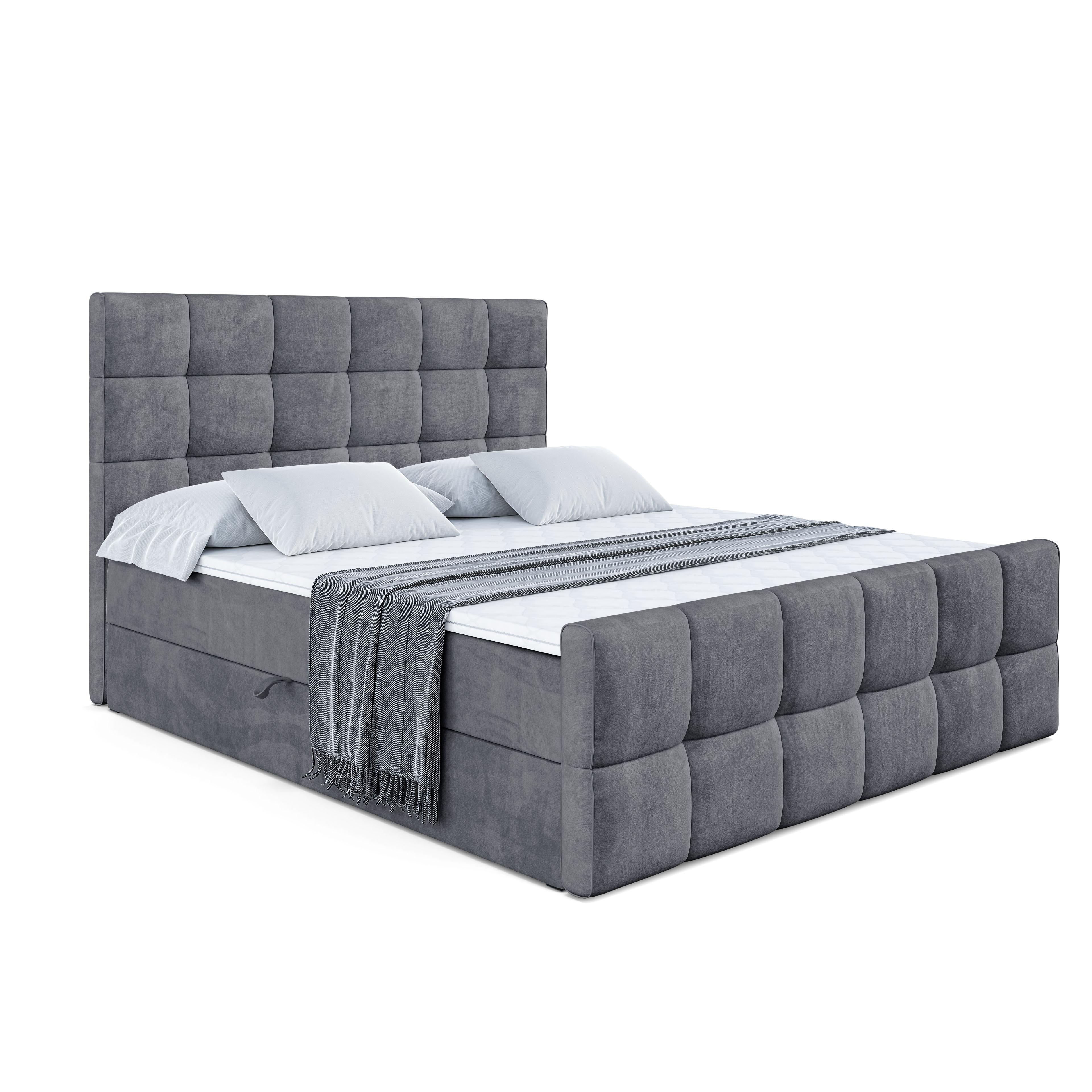 BOXBETT APO-Z - 140 x 200 - H4 - Dunkelgrau - Anthrazit, Holzwerkstoff (140/200cm) - ALTDECOR