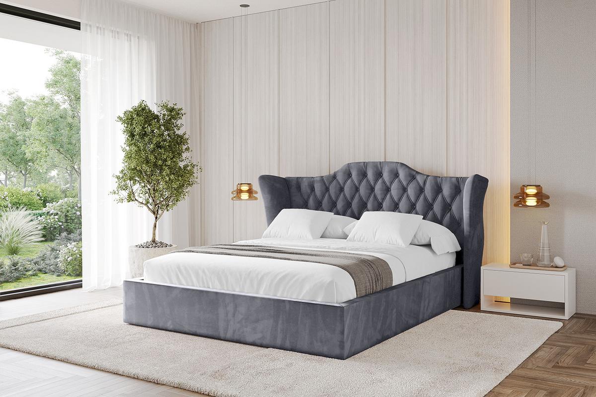 POLSTERBETT mit Bettkasten und Lattenrost, Boxbett ohne Matratze - ZORAN 140x200 Dunkelgrau - Dunkelgrau, Holzwerkstoff/Textil (140/200cm) - ALTDECOR