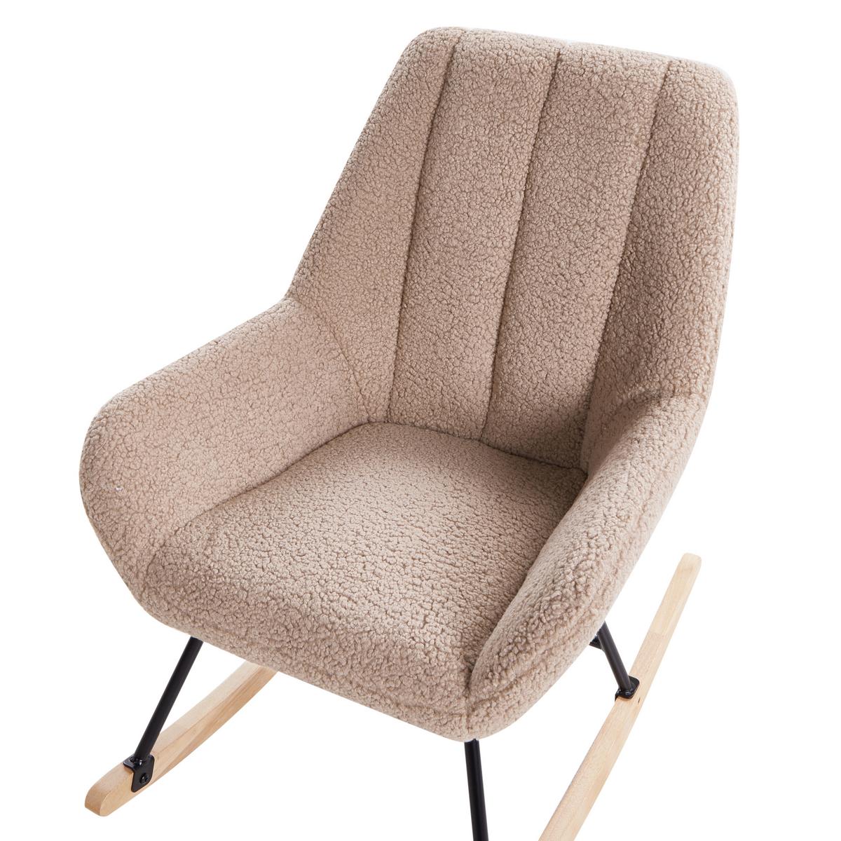 SCHAUKELSESSEL Beige Kinno - Beige/Schwarz, Textil (67/90/81cm) - Beliani