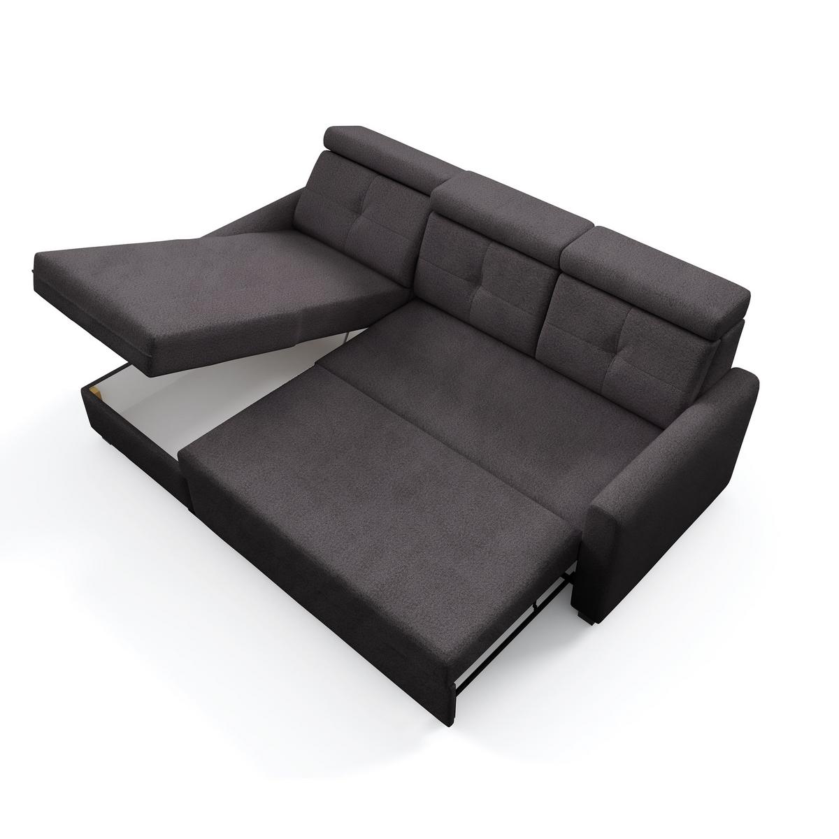 ECKSCHLAFSOFA Milano, Schwarz, links - Schwarz, Textil (217/166cm) - Beautysofa