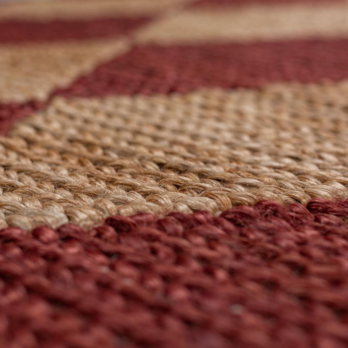 JUTETEPPICH BAIN, mit Rautenmuster, Terrakotta, 60 x 230 cm - Rot, Textil (230/60cm) - KADIMA DESIGN