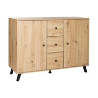 SIDEBOARD Kommode Berlin - Schwarz/Eiche Artisan, Holzwerkstoff/Metall (130/92/40cm) - arthur berndt