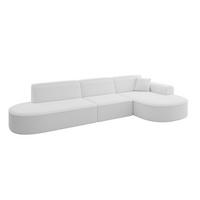 ECKSOFA Ottomane Rechts MARI-L2 - 328x171x79 cm Weiß Bouclé - Schwarz/Weiß, Holzwerkstoff/Kunststoff (171/328cm) - ALTDECOR