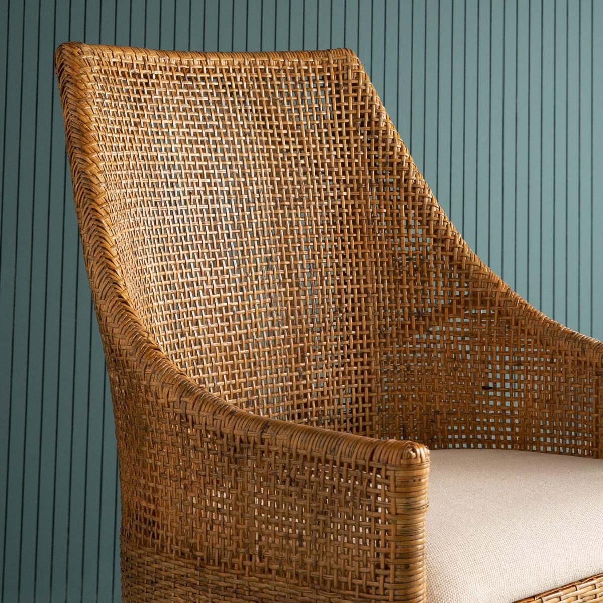 RATTANSTUHL H88 cm 56/88/58 cm - Eichefarben, Textil (58/88/61cm) - Signature