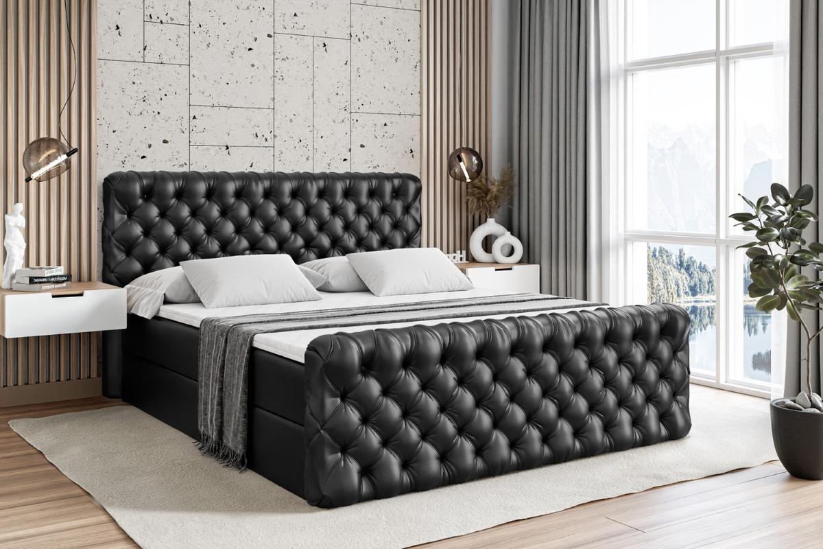 BOXBETT BOXI8-Z - 180x200 cm - H4 - Schwarz Hochglanz - Schwarz Hochglanz, Holzwerkstoff (180/200cm) - ALTDECOR