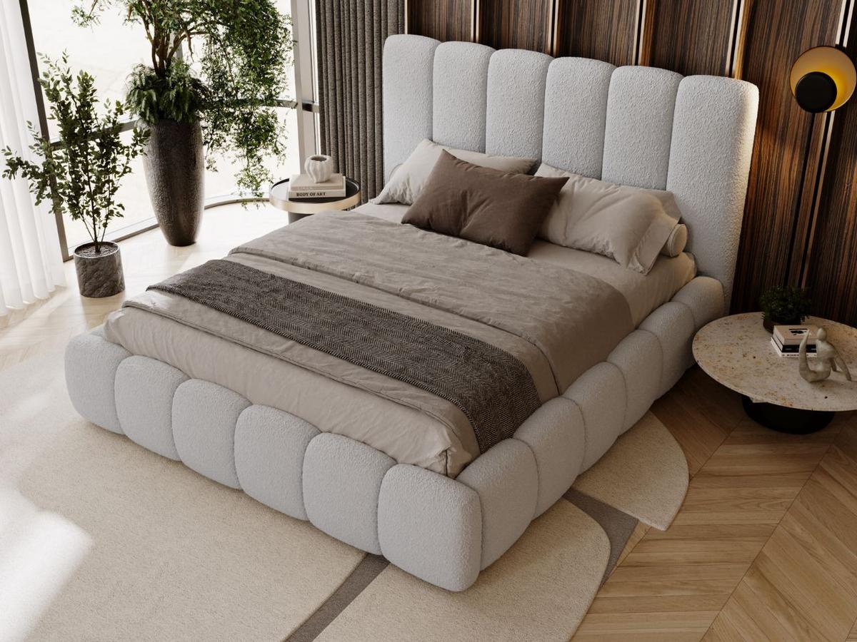 POLSTERBETT Imperial 200x200 Bouclé-Stoff Hellgrau - Hellgrau, Textil (200/200cm) - Graingold