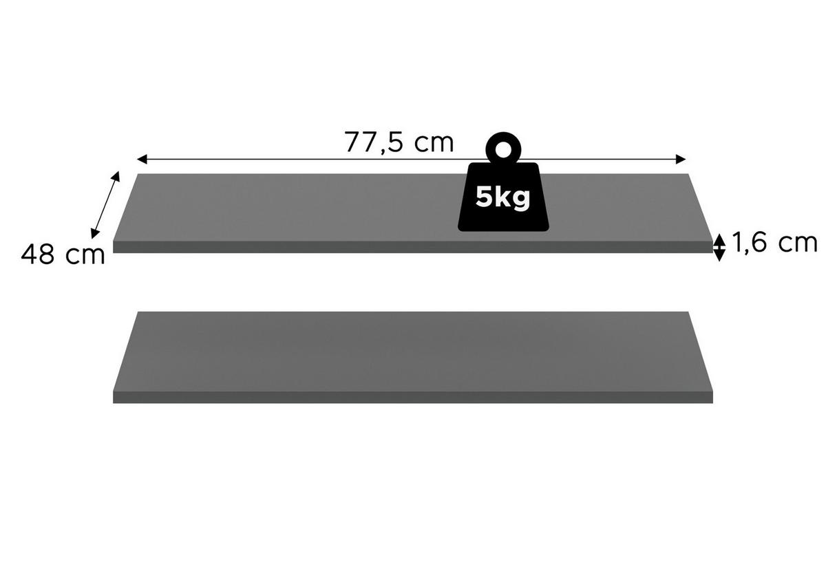 KLEIDERSCHRANK grau 3-türig 120 x 181 cm, Kleiderstange und Wäschefächer - Schwarz/Grau, Holzwerkstoff/Kunststoff (120/181/52cm) - Inn.Furn