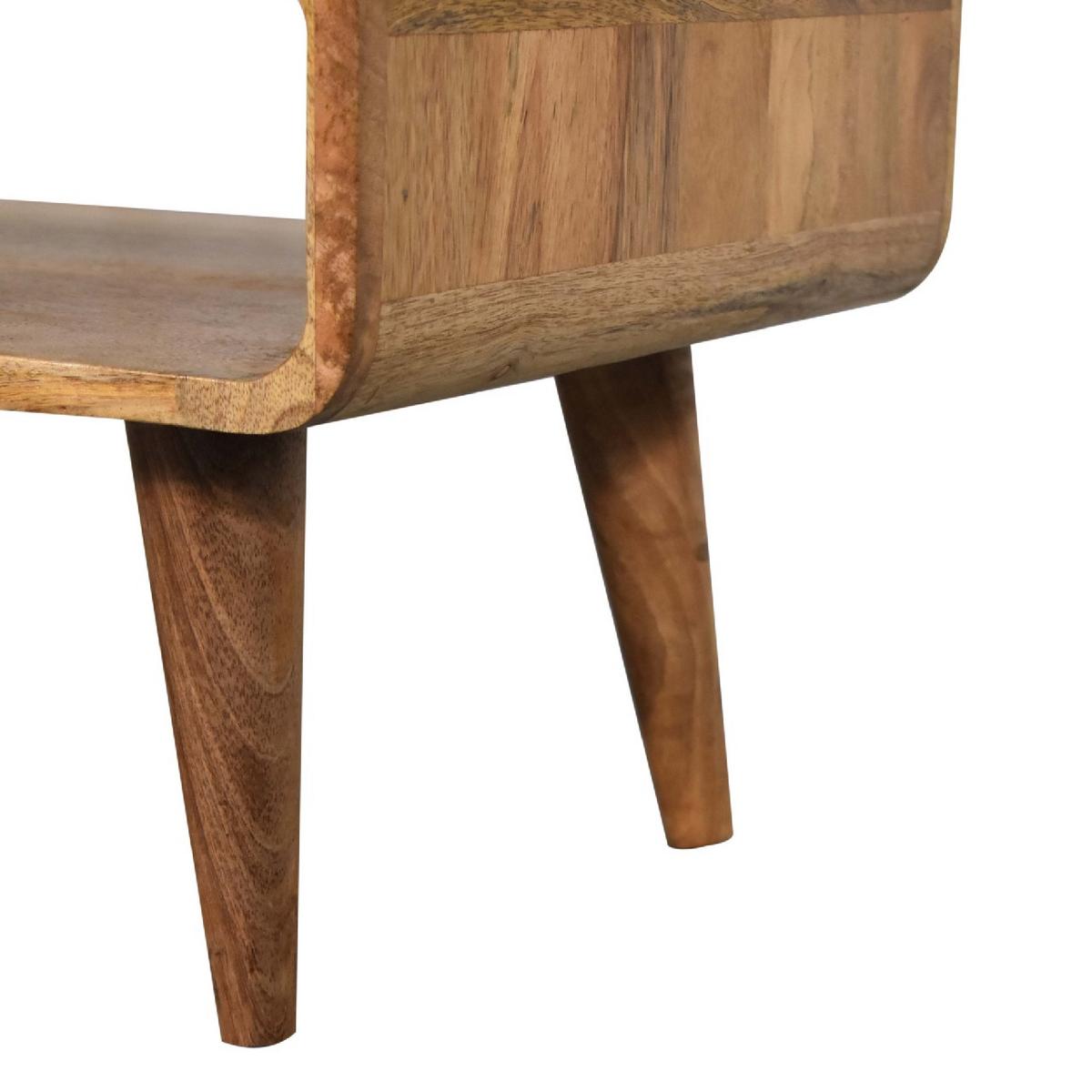 MEDIENMÖBEL TV-Ständer, Offener Stauraum, Nordische Beine - Messingfarben/Braun, Holz/Metall (65/35/45cm) - Artisan Furniture