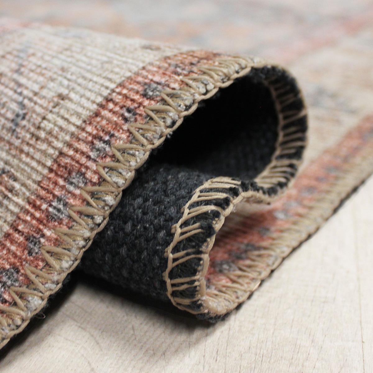 TEPPICH Waschbar HURST, mit Rautenmuster, Rot-Natur, 190 x 290 cm - Rot, Textil (290/190cm) - KADIMA DESIGN