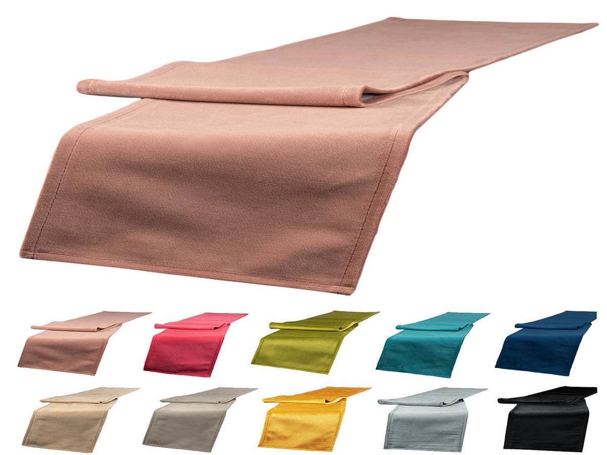 XL-TISCHLÄUFER Samt&Sonders altrosa 220/40 cm - Altrosa, Textil (40/220cm) - beties Heimtextil