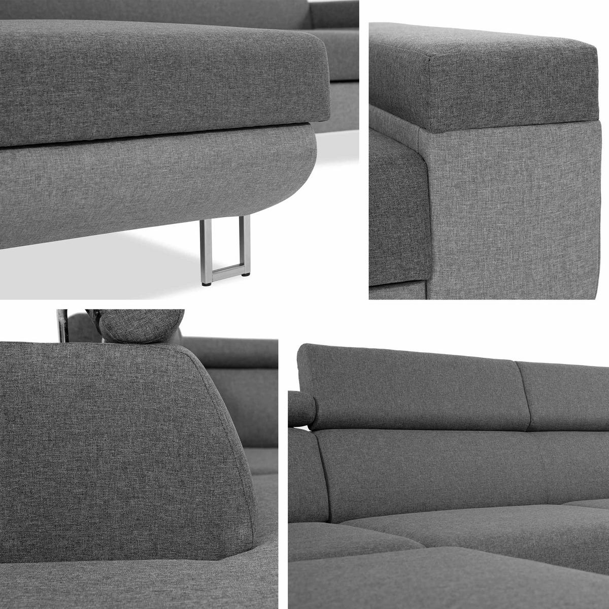 ECKSOFA Fonti, Seite: Links - Beige, Holz/Textil (253/188cm) - MIRJAN24