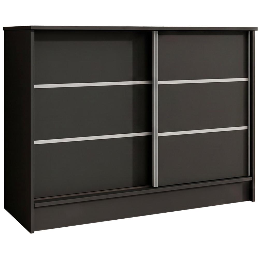 KOMMODE Mirela mit 2 Schiebetüren 100 cm, Schwarz - Schwarz, Holzwerkstoff (101/85/43.5cm) - Beautysofa