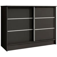 KOMMODE Mirela mit 2 Schiebetüren 100 cm, Schwarz - Schwarz, Holzwerkstoff (101/85/43.5cm) - Beautysofa