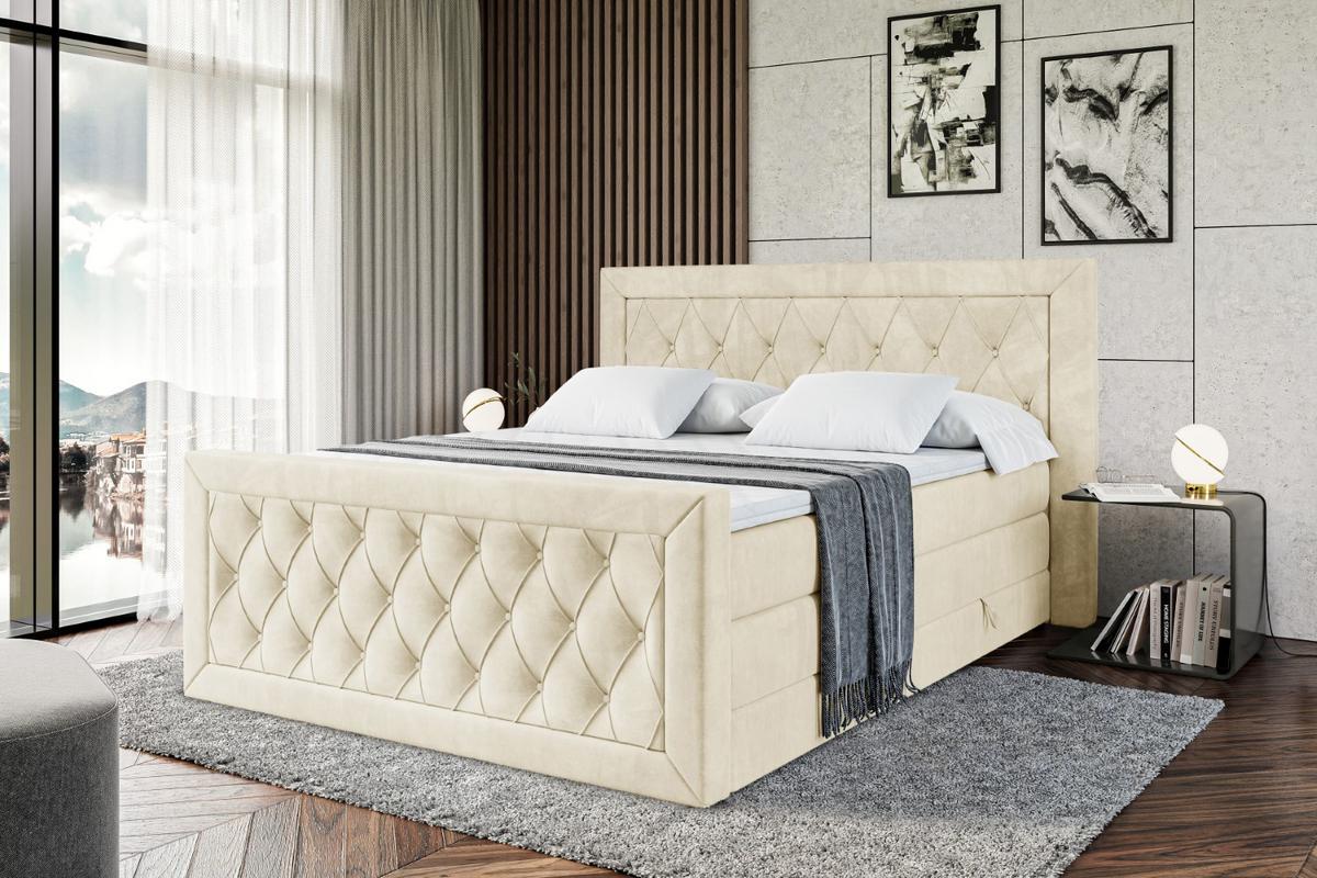 BOXSPRINGBETT NOEL-Z KING - 120 x 200 - H3/H4 - Beige - Beige, Holzwerkstoff (120/200cm) - ALTDECOR