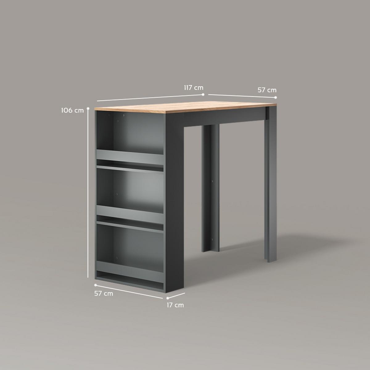 BARTISCH Regusa Goldkraft Eiche/Anthrazit 57 x 117 cm - Honigeiche/Anthrazit, Holzwerkstoff (117/57/106cm) - Livinity®