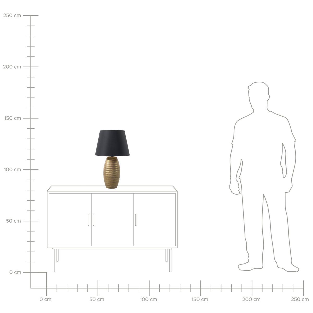 TISCHLAMPE Ebro 33/33/56 cm - Goldfarben, Keramik (33/33/56cm) - Beliani
