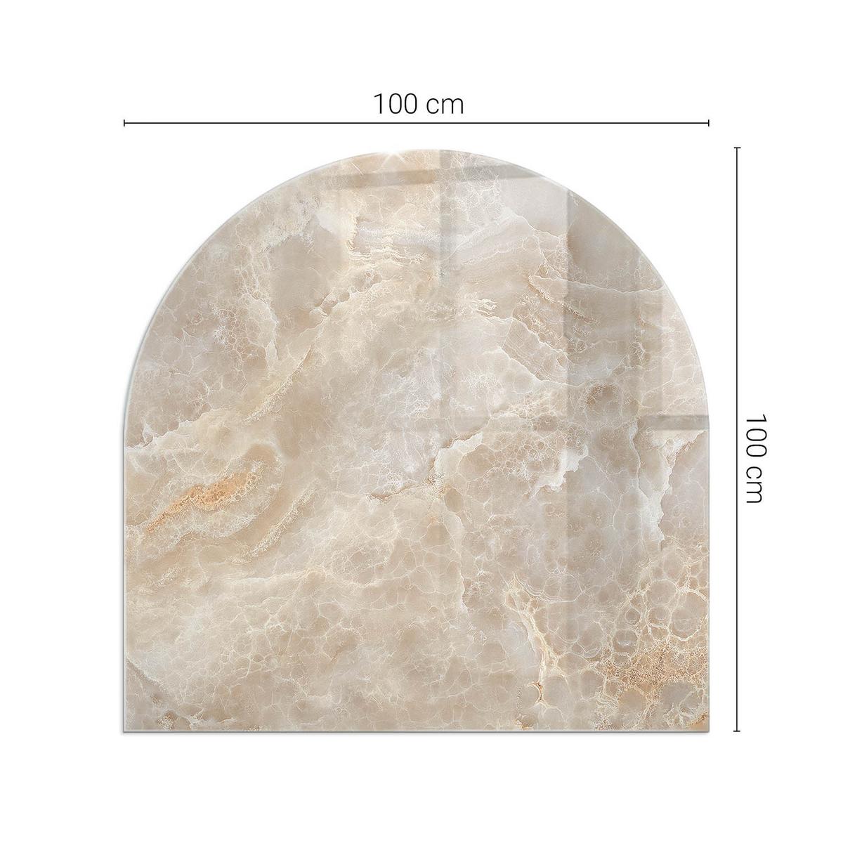 GLASPLATTE für Kamin 100x100 cm - Beige, Glas (100/100/0.4cm) - TULUP