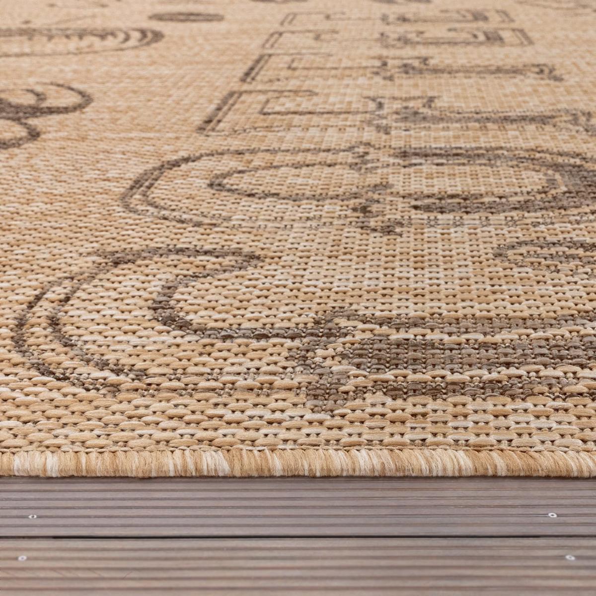 FLACHWEBTEPPICH, mit Schriftzug, aus Polypropylen, Beige, 80 x 150 cm - Beige, Textil (150/80cm) - KADIMA DESIGN