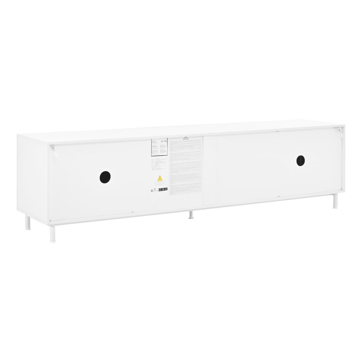 TV-LOWBOARD Weiß 180cm mit 4 Türen & 2 Schubladen im Bogen-Design - Weiß, Holzwerkstoff (180/48/40cm) - Urban Meuble