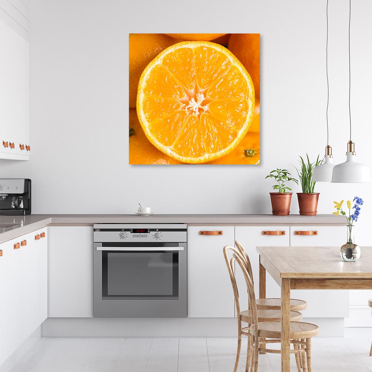 WANDBILD obst orange makro - Gelb, Textil (40/40cm) - Feeby