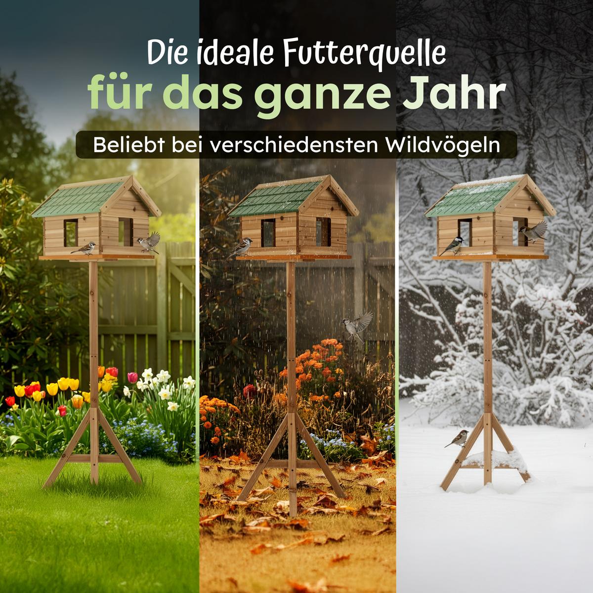 VOGELHAUS VH2 42x33x130cm - Braun, Holz (42/130/33cm) - Moorland