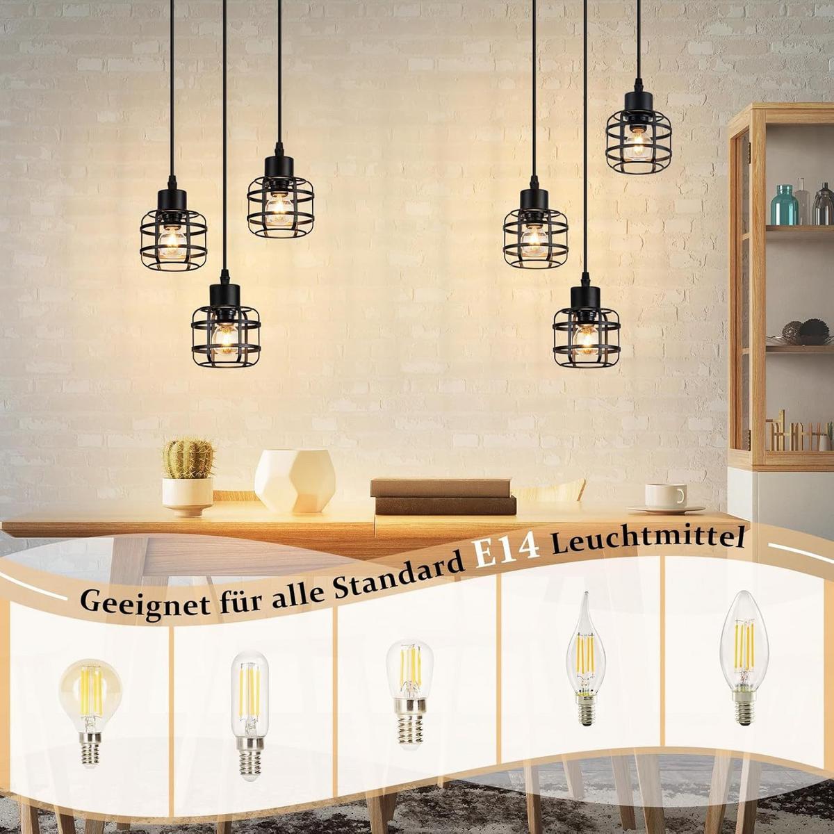PENDELLEUCHTE BARNETT Ⅲ 24/24/140 cm - Schwarz, Metall (24/24/140cm) - Nettlife