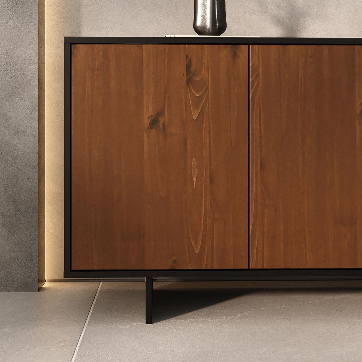 SIDEBOARD ARTO Kastanie - Kastanienfarben, Holz (137/71/41cm) - IDIMEX