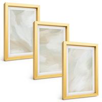 BILDER SET 3er Set - 20x30 cm Goldrahmen - Minimalismus der Farbstruktur - Goldfarben, Kunststoff (20/30cm) - TULUP