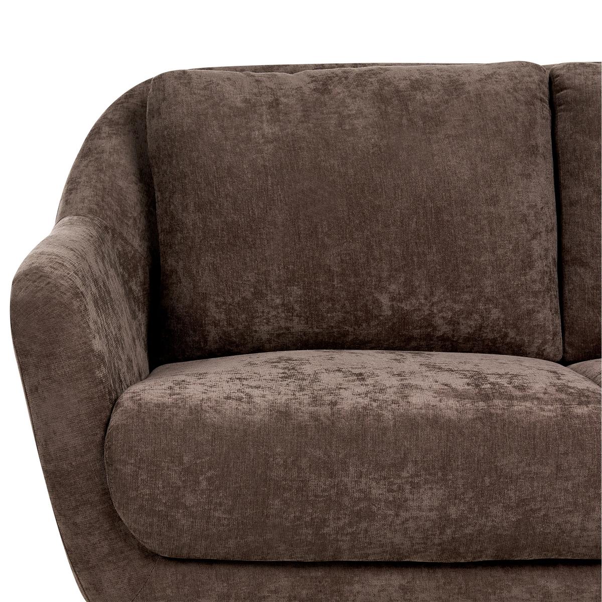 2-SITZER-SOFA Chenillegewebe Dunkelbraun Eiby - Dunkelbraun, Textil (130/80/90cm) - Beliani