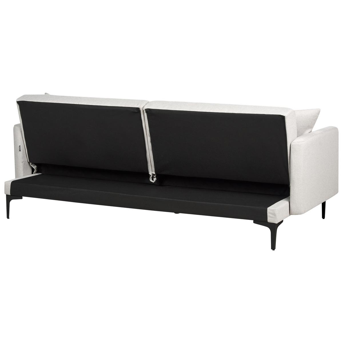 3-SITZER-SCHLAFSOFA hellbeige/schwarz Lucan - Beige/Schwarz, Textil (191/75/91cm) - Beliani