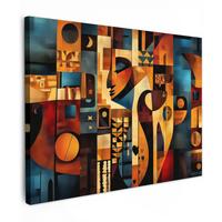 LEINWANDBILD Figuren - Abstrakt - Symbole Wandbilder 80x60 cm - Terracotta, Textil (80/60cm) - MuchoWow
