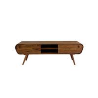 LOWBOARD SCHELDE, Dunkles Massivholz, mit Stauraum, 160 x 45 x 50 cm - Dunkelbraun/Braun, Holz (160/50/45cm) - KADIMA DESIGN