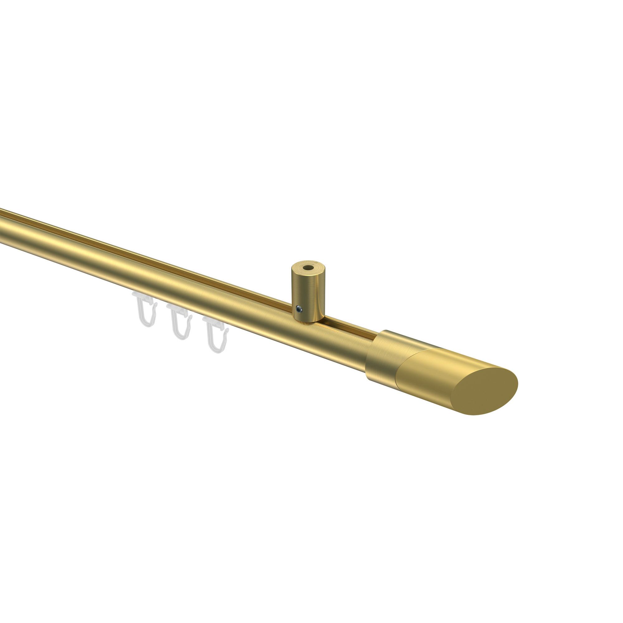 GARDINENSTANGE INNENLAUF Sonius Verano 160 cm, 1-läufig, 20 mm Ø Messing-Optik - Messingfarben/Goldfarben, Metall (160cm) - INTERDECO