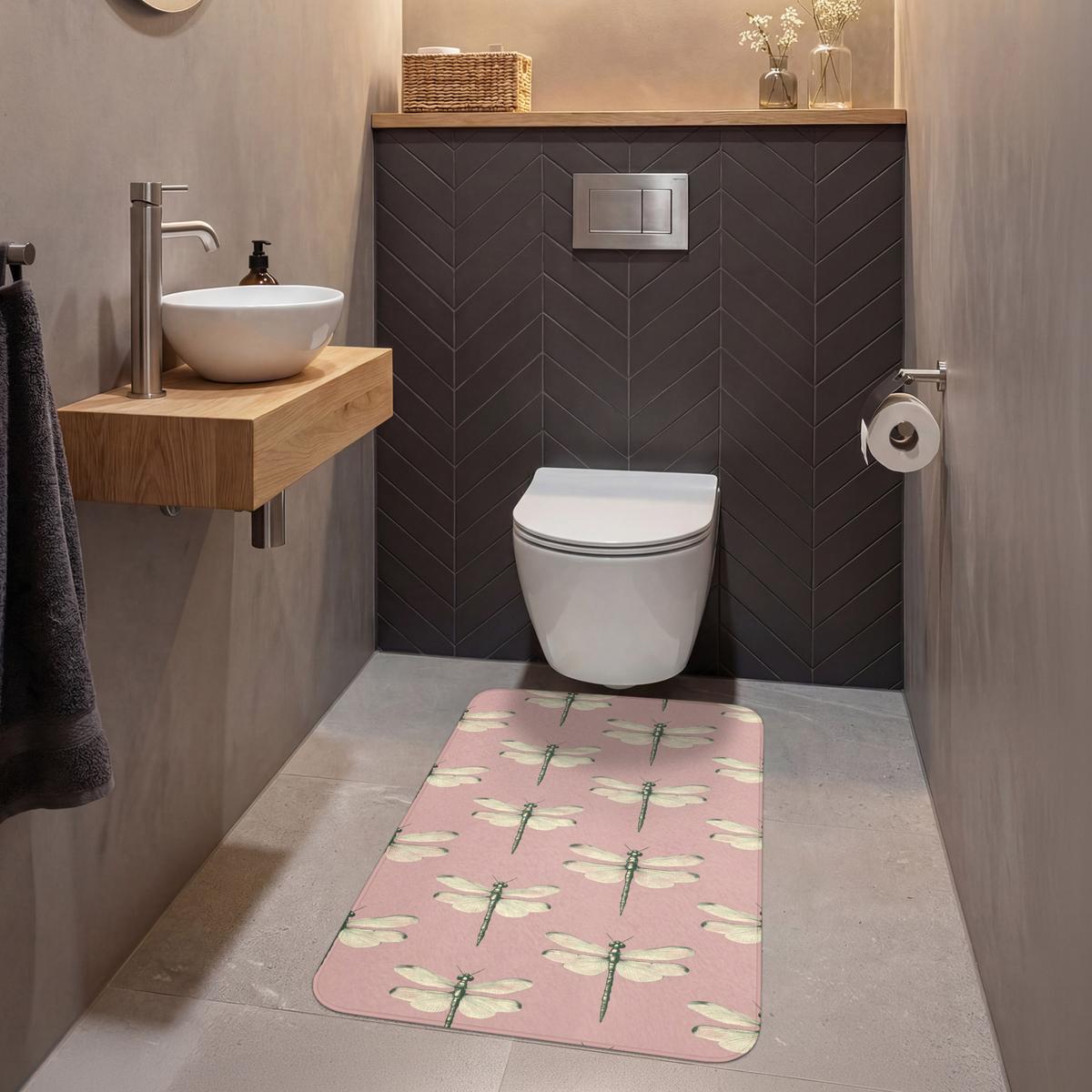 WC-VORLEGER Lillibells - Muster - Rosa Toilettenvorleger 60x90 cm - Rosa, Textil (60/1cm) - OnlyWow