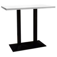 BISTROTISCH Efthimia 120x70x75 schwarz matt/weiß matt lack - Weiß, Metall (120/70/75cm) - 58aufmkessel