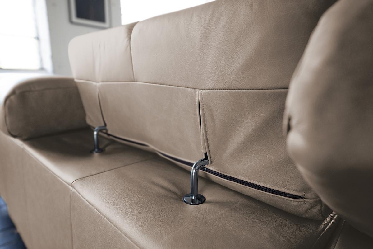 ECKSOFA NELSON Grau Leder Relaxfunktion - Schwarz/Grau, Leder/Metall (321/216cm) - KAWOLA