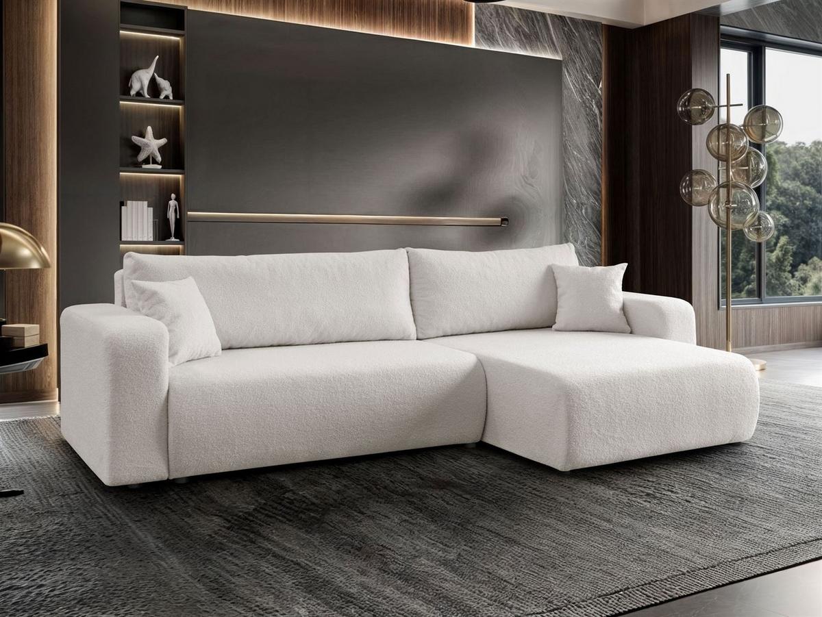 ECKSOFA VESPO XL mit Schlaffunktion und Bettzeugkasten - Ecru, Textil (267/143cm) - Lookway