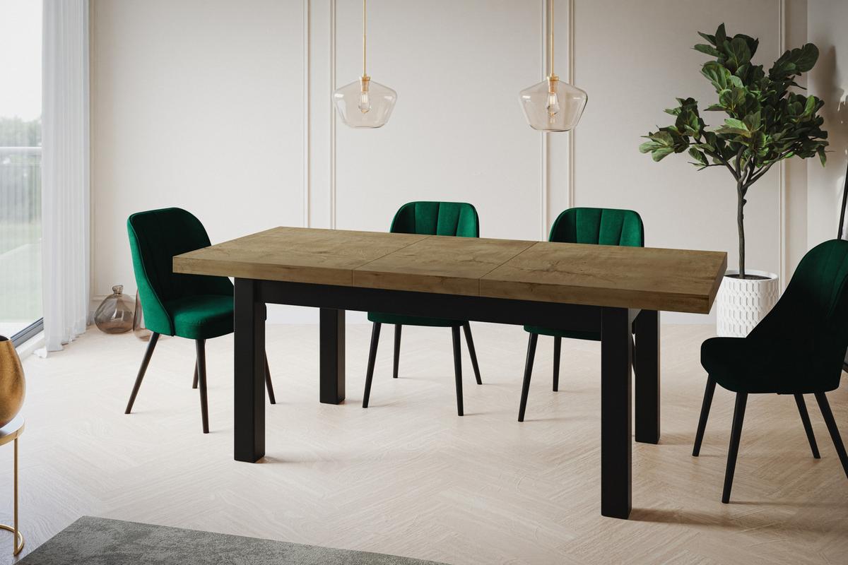RECHTECKIGER Esstisch Ausziehbar – Moderner Wohnzimmertisch Küchentisch und Esszimmertisch – Tisch mit Holzbeinen, Maßen von 160 – 210 cm – Lefkas - Dunkelbraun/Schwarz, Holzwerkstoff (160/90/78cm) - Alpi-Möbel
