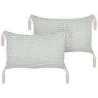 DEKOKISSEN 2er-Set Mintgrün 45/25 cm Hakone - Mintgrün, Textil (45/25cm) - Beliani
