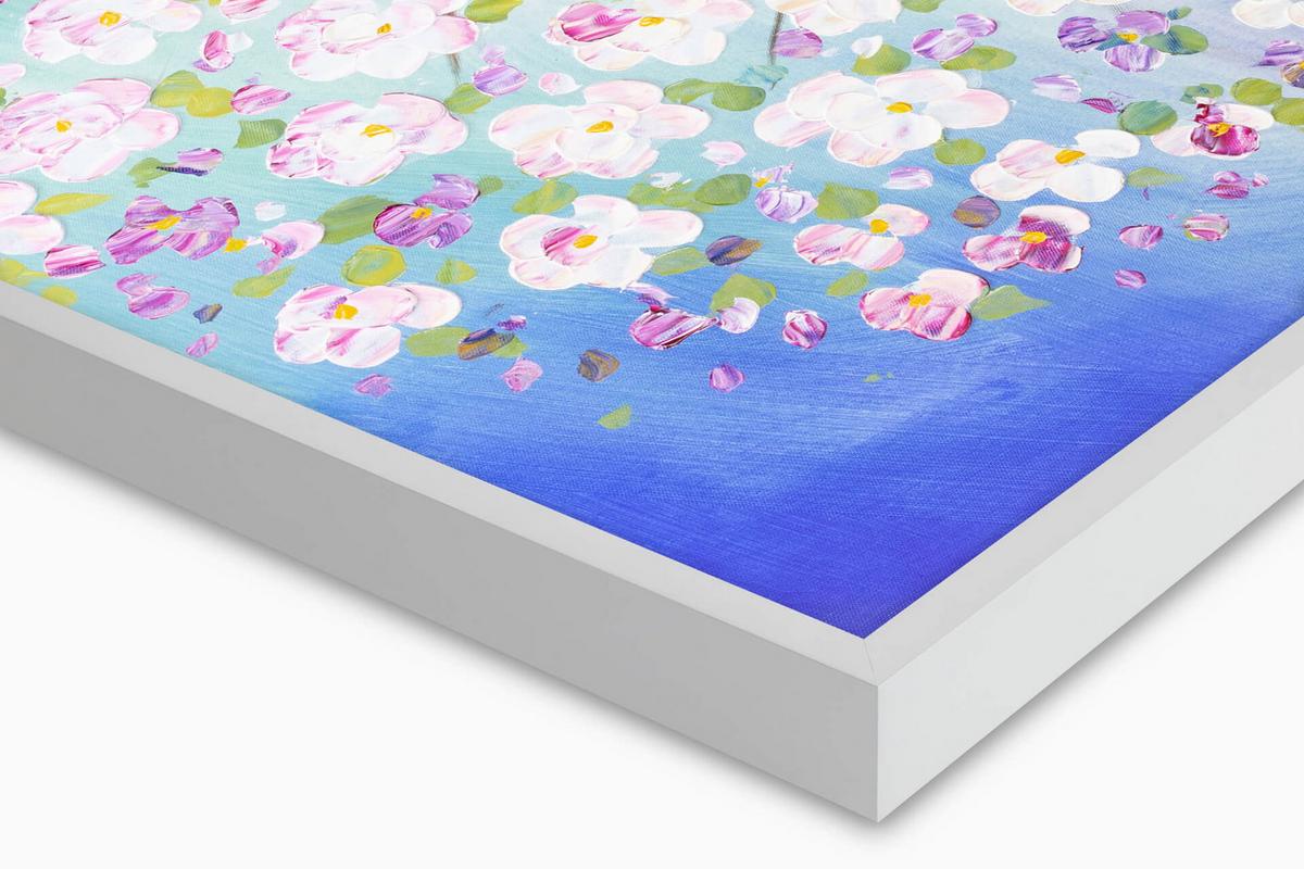 ACRYLBILD HANDGEMALT 120/60 cm - Blau/Pink, Holz/Textil (120/60cm) - KUNSTLOFT