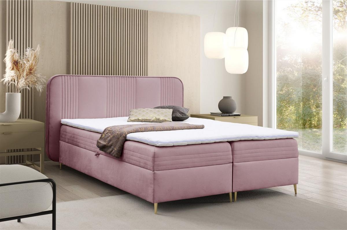 BOXBETT Alize - Altrosa, Holzwerkstoff/Textil (160/200cm) - Fun Möbel