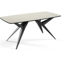 ESSTISCH Trax ausziehbar rechteckig oval, Beige Cashmere 160-240/90/76 - Kaschmir/Schwarz, Holzwerkstoff/Metall (160/90/76cm) - WFL GROUP