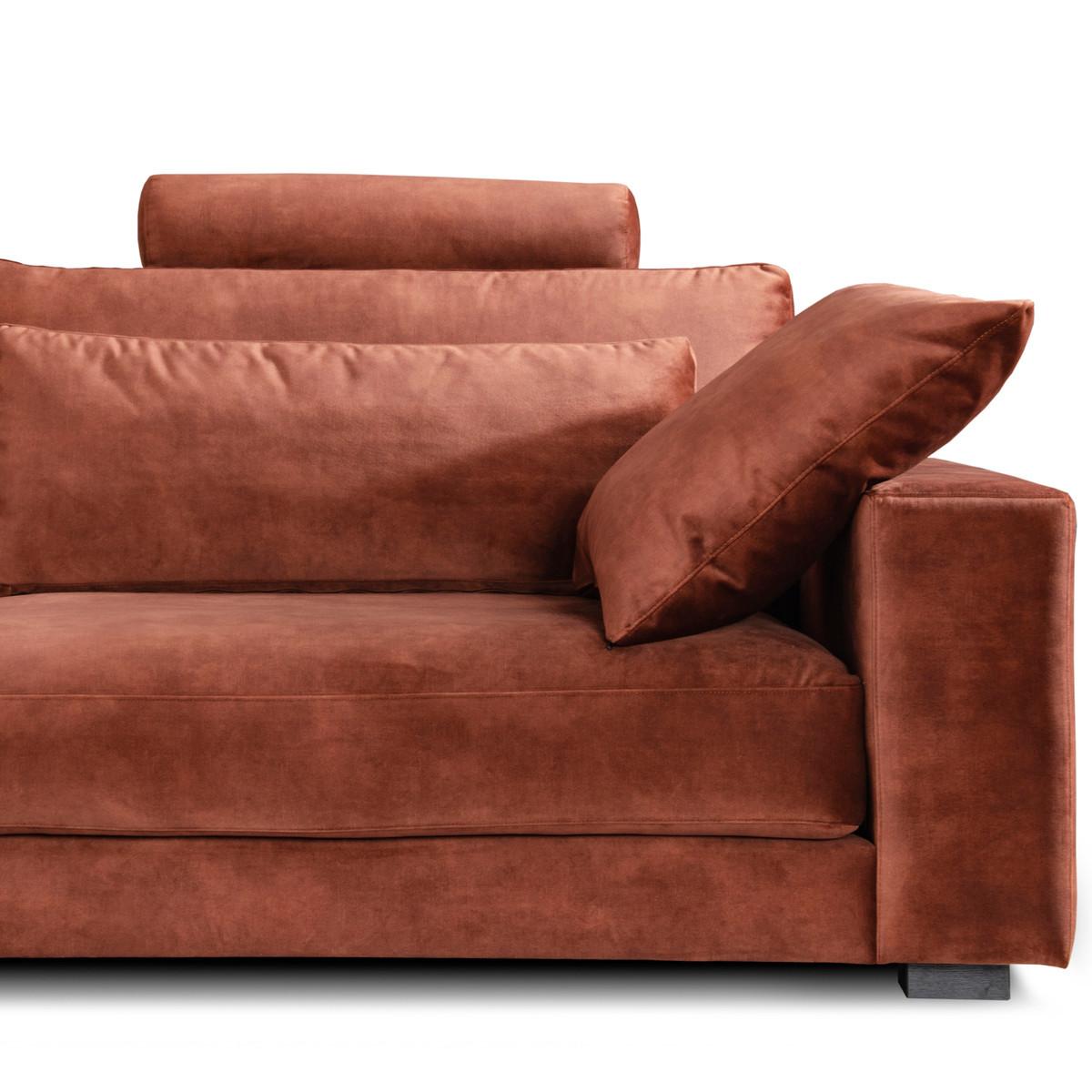 ECKSOFA ETICO Braun Velvet - Schwarz/Braun, Textil (513/330cm) - KAWOLA