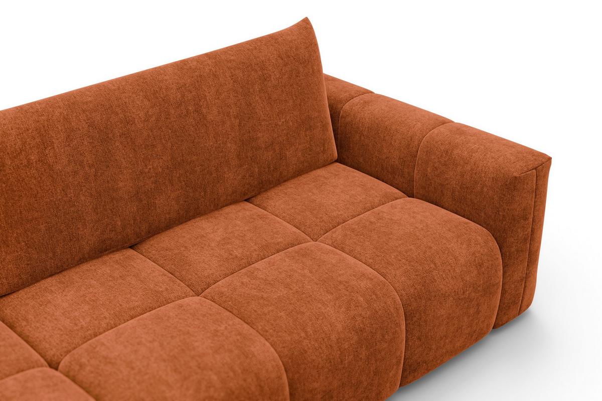 ECKSOFA VERONA 4-Sitzer links, Orange - Schwarz/Orange, Holz/Textil (266/173cm) - Courtois Laville